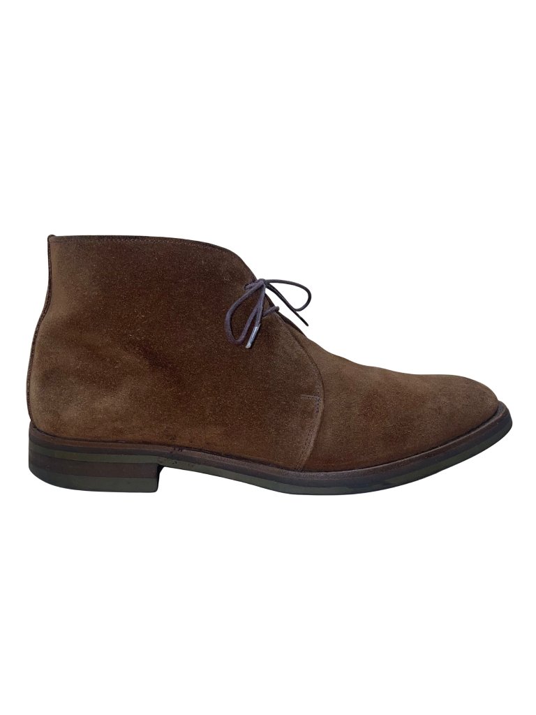 Peal & Co England Menâs Brown Suede Leather Lace-Up Ankle Boots Size 9